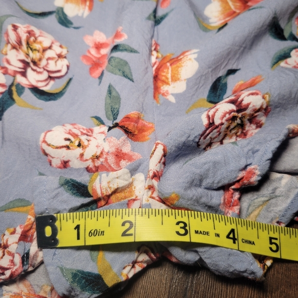 Aeropostale Womens Blue Floral Shorts Romper Size Small - Picture 9 of 9